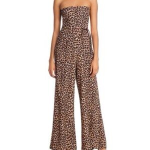 Likely Brown Animal Print Jumpsuit with Flared Legs